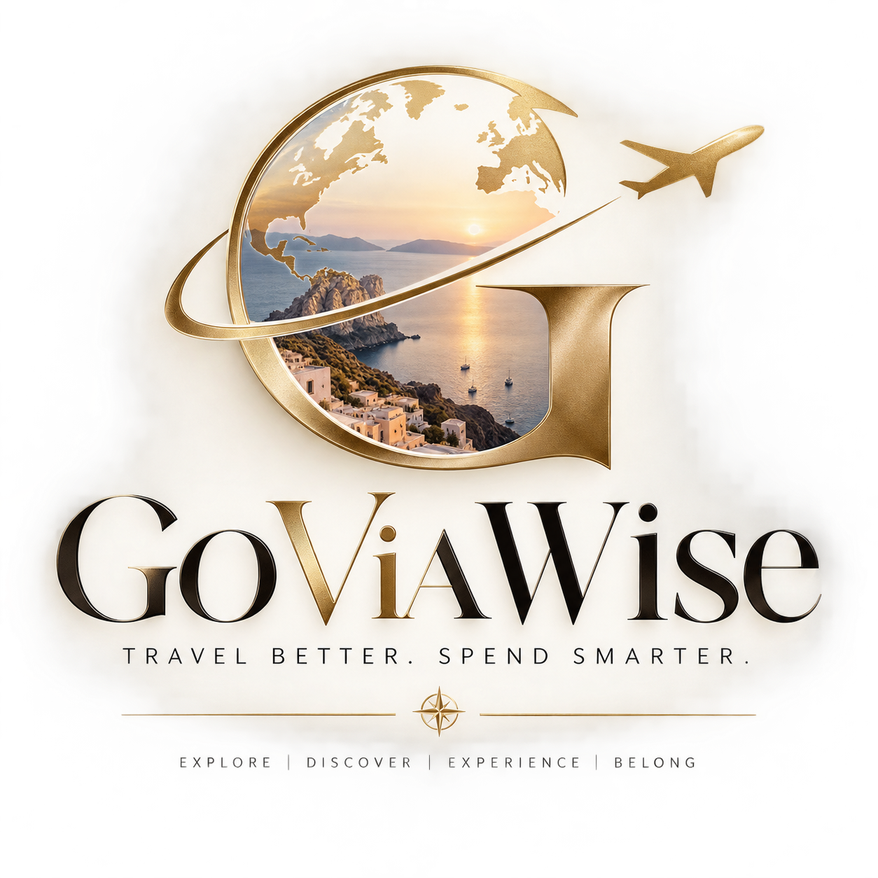GoViaWise logo with globe and airplane
